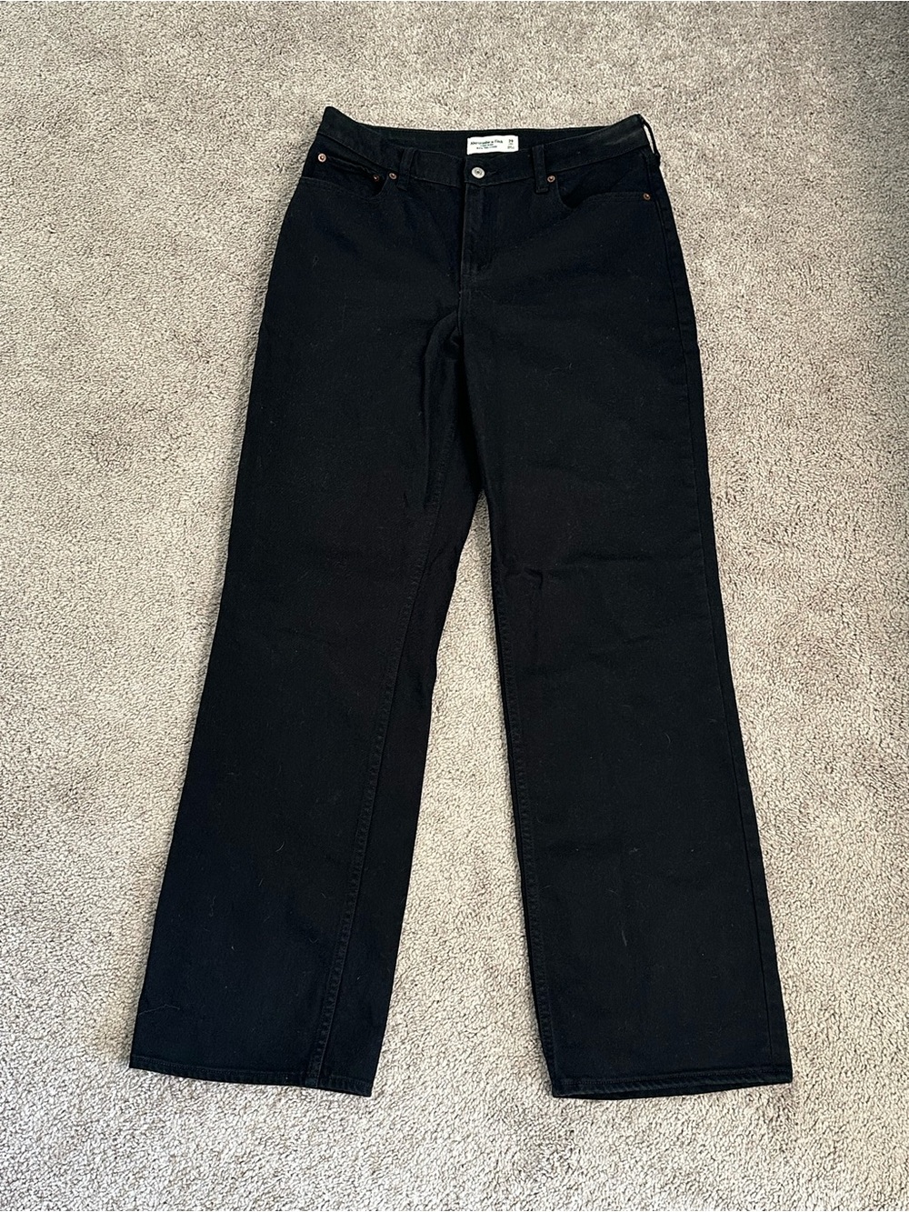Abercrombie Curve Love High Rise 90s relaxed black jeans